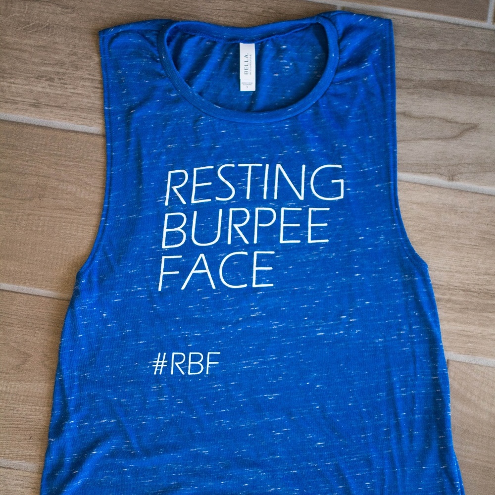 Resting Burpee Face Workout Tank Sizes XL and XXL